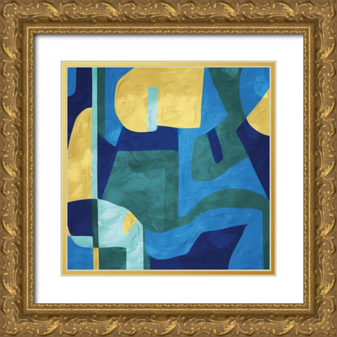 Abstract Geo Gold Ornate Wood Framed Art Print with Double Matting by Villa, Milli