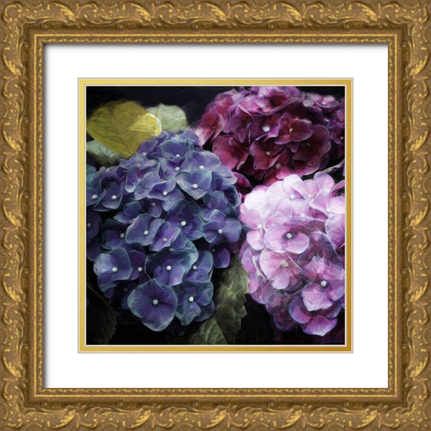 Purple Flower Bushels Gold Ornate Wood Framed Art Print with Double Matting by Villa, Mlli