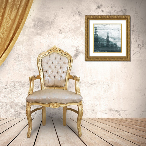 Fog On The Forest Gold Ornate Wood Framed Art Print with Double Matting by Villa, Mlli