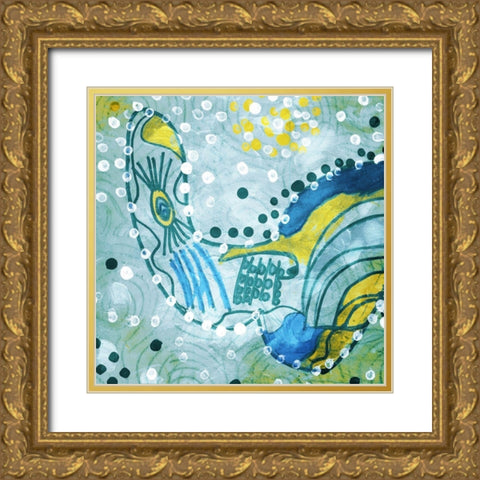 Abstract Life Gold Ornate Wood Framed Art Print with Double Matting by Villa, Mlli