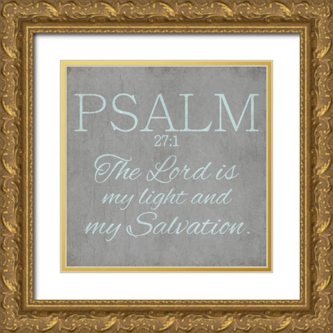 Gray Wall Psalm Gold Ornate Wood Framed Art Print with Double Matting by Villa, Mlli