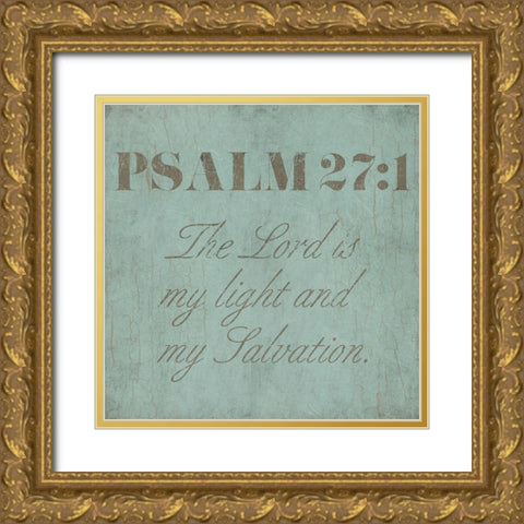 Vintage Psalm Gold Ornate Wood Framed Art Print with Double Matting by Villa, Mlli
