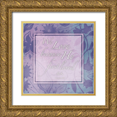 Violet Religious Garden Gold Ornate Wood Framed Art Print with Double Matting by Villa, Mlli