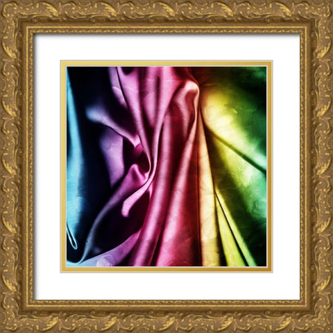 Colorful Folds A Gold Ornate Wood Framed Art Print with Double Matting by Villa, Mlli