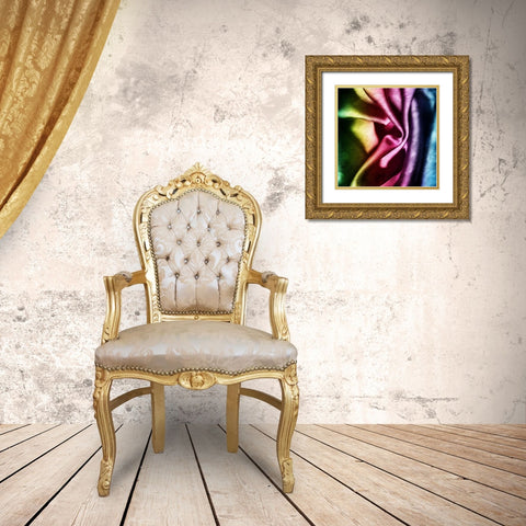 Colorful Folds B Gold Ornate Wood Framed Art Print with Double Matting by Villa, Mlli