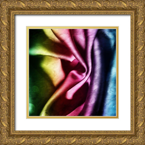 Colorful Folds B Gold Ornate Wood Framed Art Print with Double Matting by Villa, Mlli