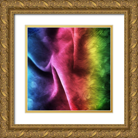 Colorful Folds Gold Ornate Wood Framed Art Print with Double Matting by Villa, Mlli