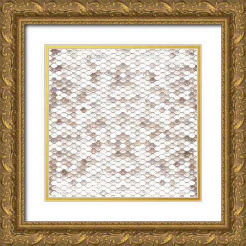 White Stone Scales Gold Ornate Wood Framed Art Print with Double Matting by Villa, Mlli