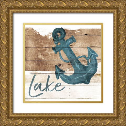 Lake Anchor Gold Ornate Wood Framed Art Print with Double Matting by Villa, Mlli
