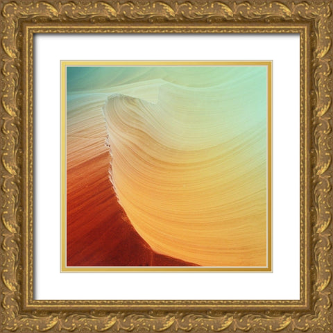 Burnt Paint Stroke Gold Ornate Wood Framed Art Print with Double Matting by Villa, Mlli