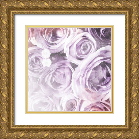 Soft Purple Flowers Gold Ornate Wood Framed Art Print with Double Matting by Villa, Mlli