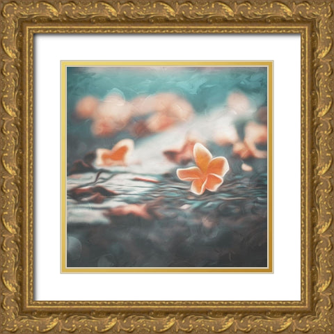 Flower On The Street Gold Ornate Wood Framed Art Print with Double Matting by Villa, Mlli