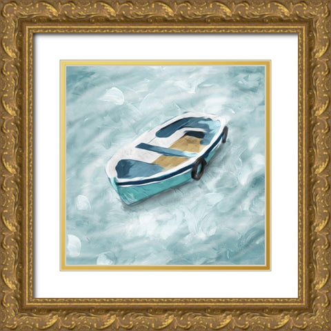 Boat On Its Own Gold Ornate Wood Framed Art Print with Double Matting by Villa, Mlli