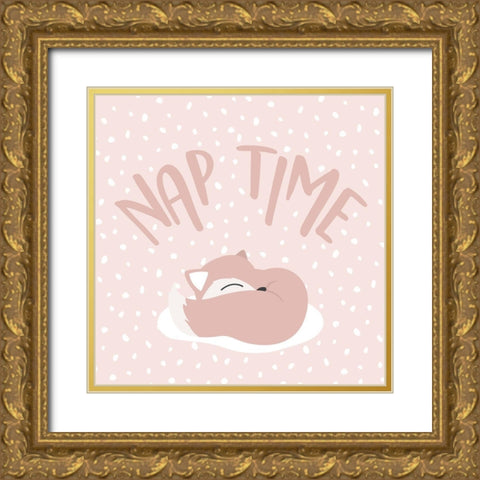 Nap Time Gold Ornate Wood Framed Art Print with Double Matting by Villa, Mlli