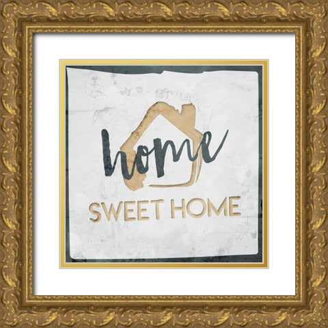 Home In Home Gold Ornate Wood Framed Art Print with Double Matting by Villa, Mlli
