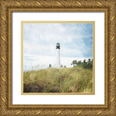Light House Alone Gold Ornate Wood Framed Art Print with Double Matting by Villa, Mlli