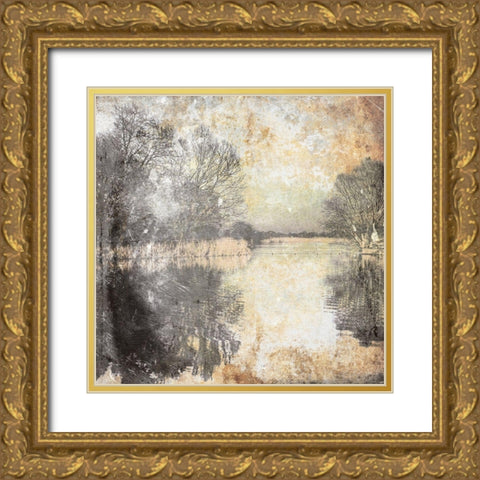 Abstract Landscape Gold Ornate Wood Framed Art Print with Double Matting by Villa, Mlli
