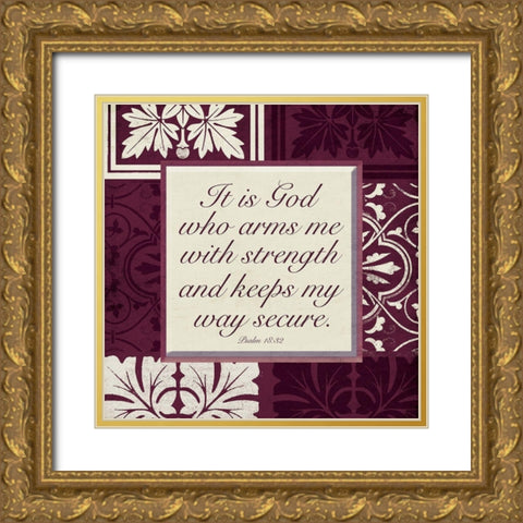 My Way Gold Ornate Wood Framed Art Print with Double Matting by Villa, Mlli