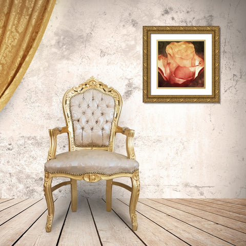 Fire Flower Gold Ornate Wood Framed Art Print with Double Matting by Villa, Mlli