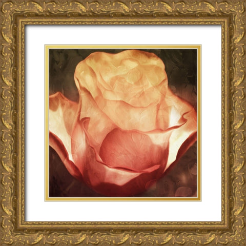 Fire Flower Gold Ornate Wood Framed Art Print with Double Matting by Villa, Mlli