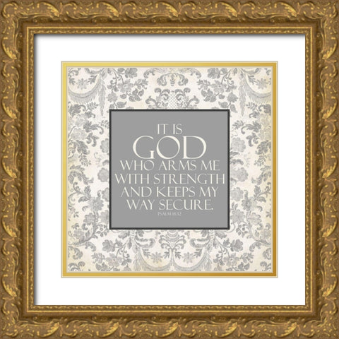 Way Secure Gold Ornate Wood Framed Art Print with Double Matting by Villa, Mlli