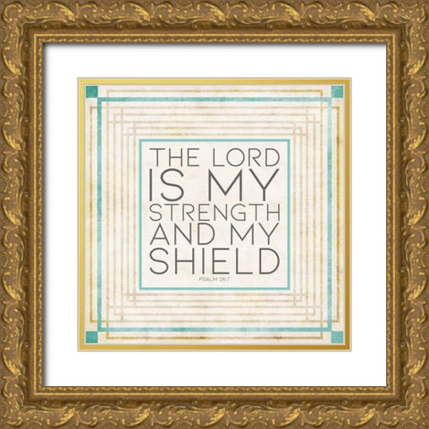 Shield Gold Ornate Wood Framed Art Print with Double Matting by Villa, Mlli