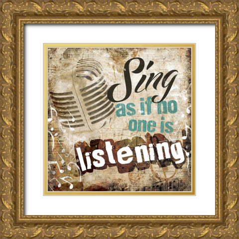 Sing Gold Ornate Wood Framed Art Print with Double Matting by Villa, Mlli