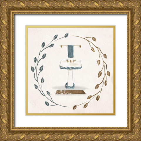 Organic Sink Gold Ornate Wood Framed Art Print with Double Matting by Villa, Mlli