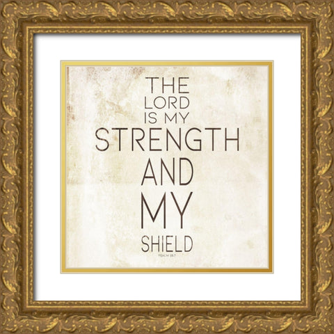 Strength Gold Ornate Wood Framed Art Print with Double Matting by Villa, Mlli