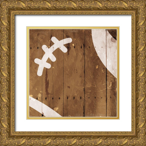 Kids Sports Football Gold Ornate Wood Framed Art Print with Double Matting by Villa, Mlli