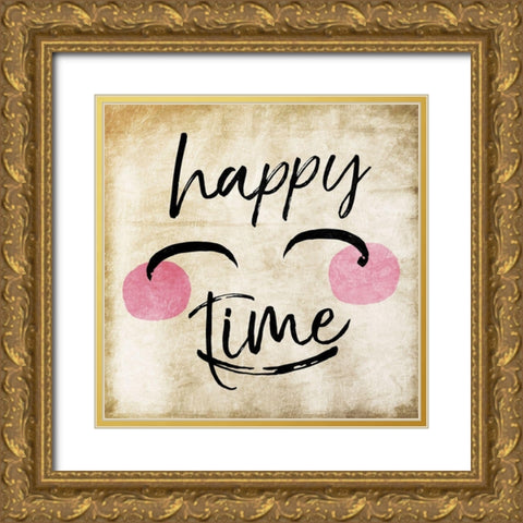 Happy Time Gold Ornate Wood Framed Art Print with Double Matting by Villa, Mlli