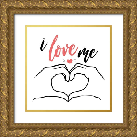 I Love Me Gold Ornate Wood Framed Art Print with Double Matting by Villa, Mlli