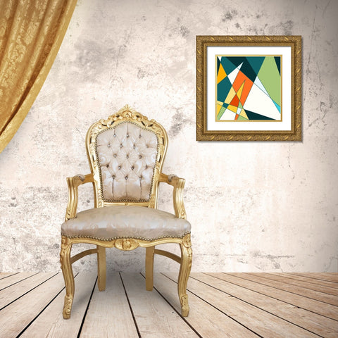Geo Fun Gold Ornate Wood Framed Art Print with Double Matting by Villa, Mlli