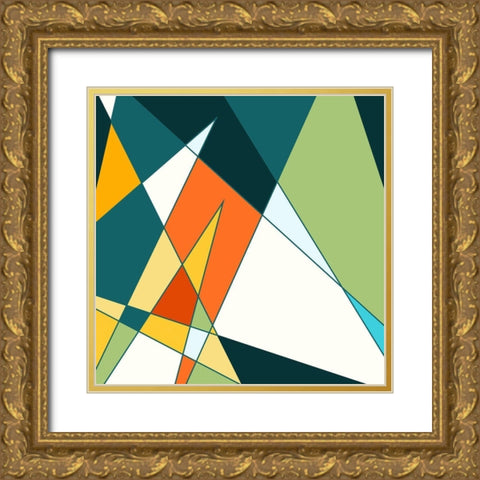 Geo Fun Gold Ornate Wood Framed Art Print with Double Matting by Villa, Mlli