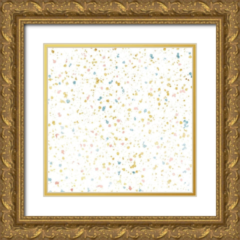 Fun Speckles Gold Ornate Wood Framed Art Print with Double Matting by Villa, Mlli