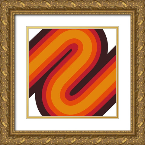 S Road Gold Ornate Wood Framed Art Print with Double Matting by Villa, Mlli