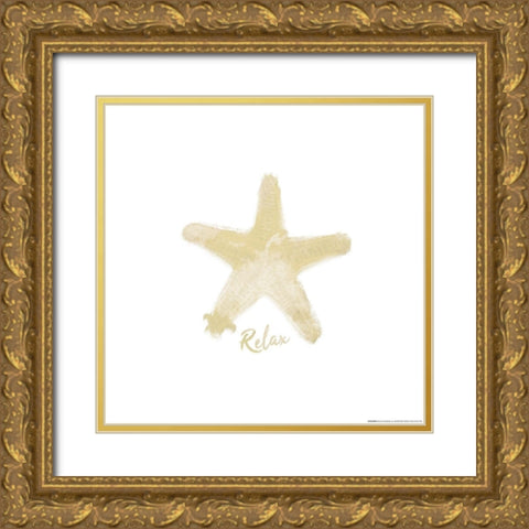 Sandy Star Gold Ornate Wood Framed Art Print with Double Matting by Villa, Mlli