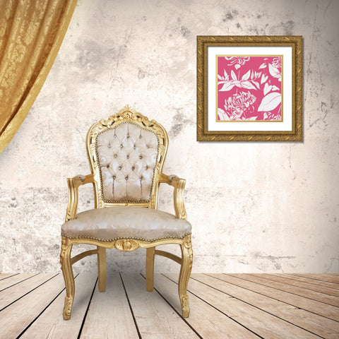 Sunshine Flowers Gold Ornate Wood Framed Art Print with Double Matting by Villa, Mlli