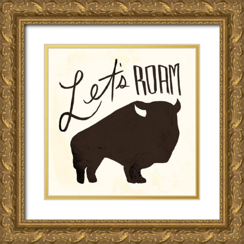 Lets Roam Gold Ornate Wood Framed Art Print with Double Matting by Villa, Mlli