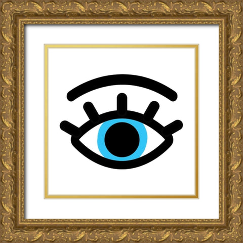 Blue Eye Gold Ornate Wood Framed Art Print with Double Matting by Villa, Milli
