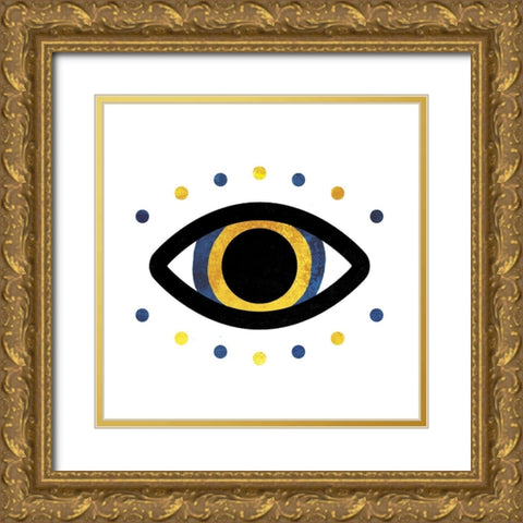 Tribal Eye Gold Ornate Wood Framed Art Print with Double Matting by Villa, Milli