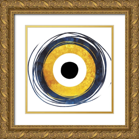 Abstract Eye Gold Ornate Wood Framed Art Print with Double Matting by Villa, Mlli