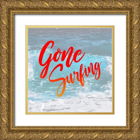 Gone Surfing Gold Ornate Wood Framed Art Print with Double Matting by Villa, Mlli