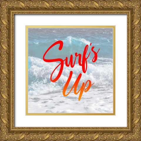 Surfs Up Gold Ornate Wood Framed Art Print with Double Matting by Villa, Mlli