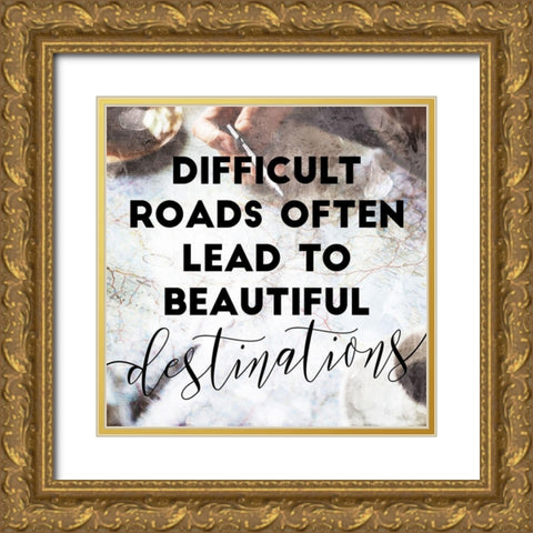 Destination Gold Ornate Wood Framed Art Print with Double Matting by Villa, Mlli