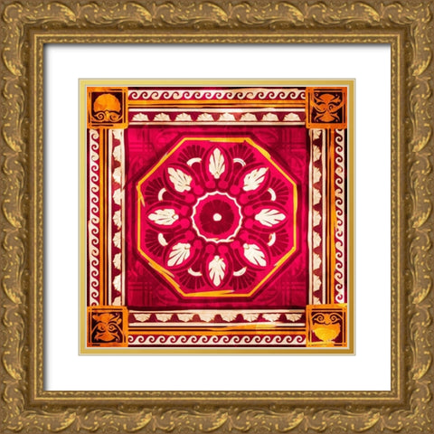 Hot Medallion Mate Gold Ornate Wood Framed Art Print with Double Matting by Villa, Mlli