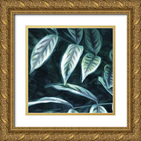 Muted Leaves Mate Gold Ornate Wood Framed Art Print with Double Matting by Villa, Mlli