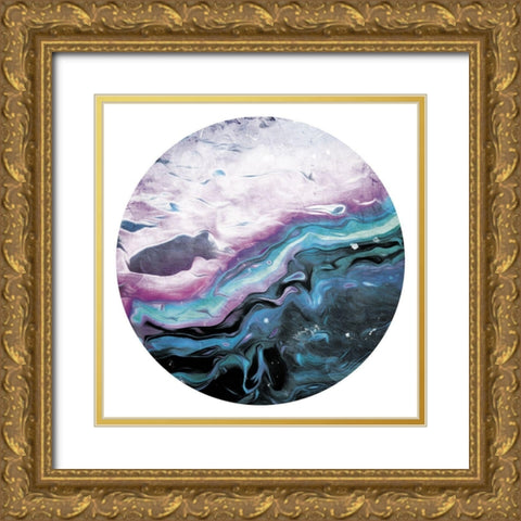 Unclear Waters Mate Circle Gold Ornate Wood Framed Art Print with Double Matting by Villa, Mlli