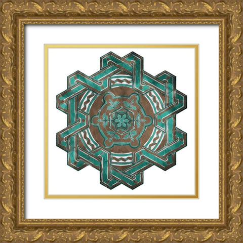 GB Medallion Plate Mate Reversed Gold Ornate Wood Framed Art Print with Double Matting by Villa, Mlli