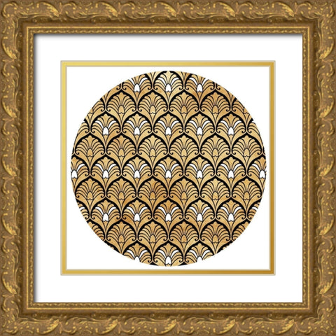Night Club Circle Gold Ornate Wood Framed Art Print with Double Matting by Villa, Milli